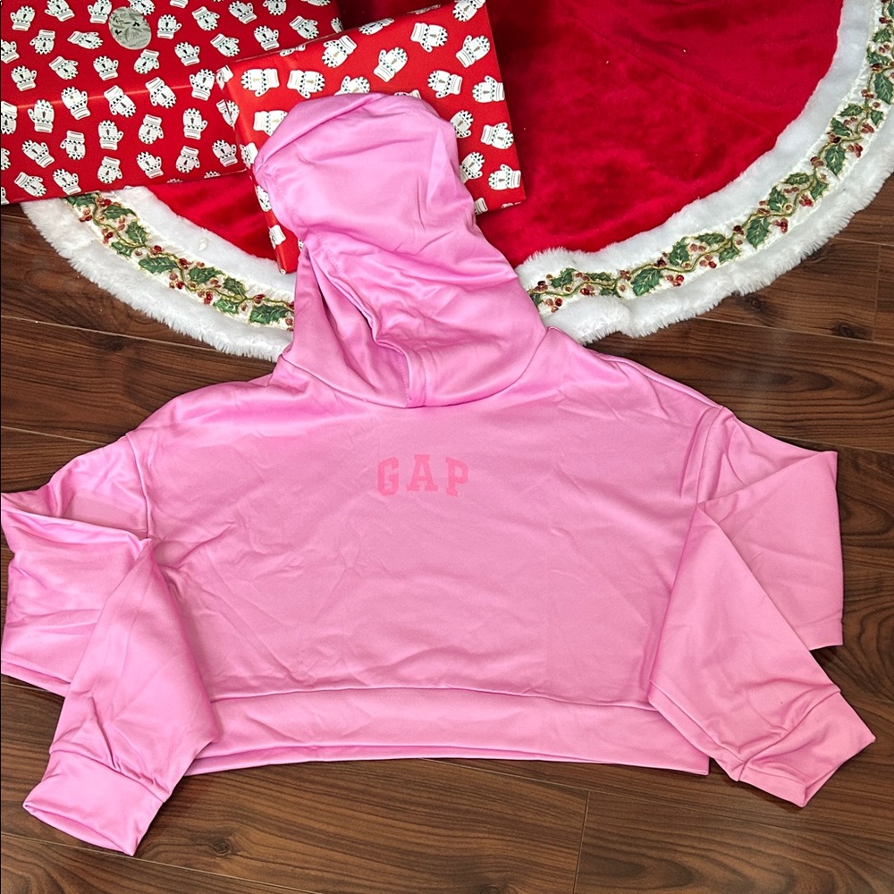 GAP Light Pink Cropped Hoodie